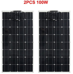 Solar Panel 300w 200w 100w 400w Flexible ETFE PET Photatic PV Monocrystalline Cell 12V 24V Battery Charger 1000w Home System Kit