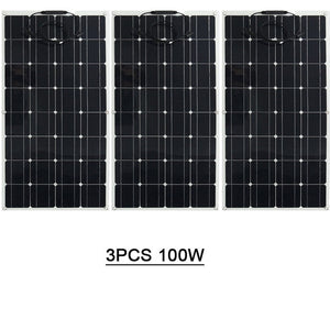 Solar Panel 300w 200w 100w 400w Flexible ETFE PET Photatic PV Monocrystalline Cell 12V 24V Battery Charger 1000w Home System Kit