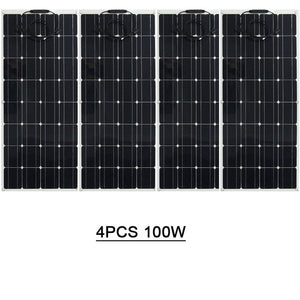 Solar Panel 300w 200w 100w 400w Flexible ETFE PET Photatic PV Monocrystalline Cell 12V 24V Battery Charger 1000w Home System Kit